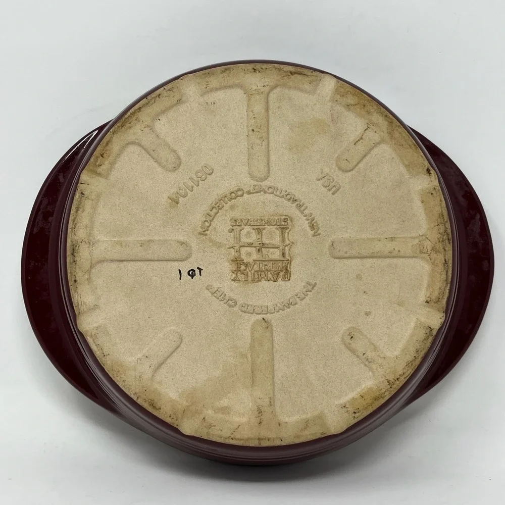 Pampered‎ Chef Traditions Collection Stoneware Cranberry Pie Plate Made in USA